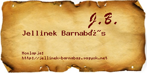 Jellinek Barnabás névjegykártya